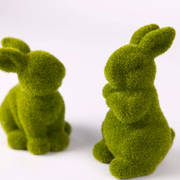 Small Flock Green Bunnies - Set of Two