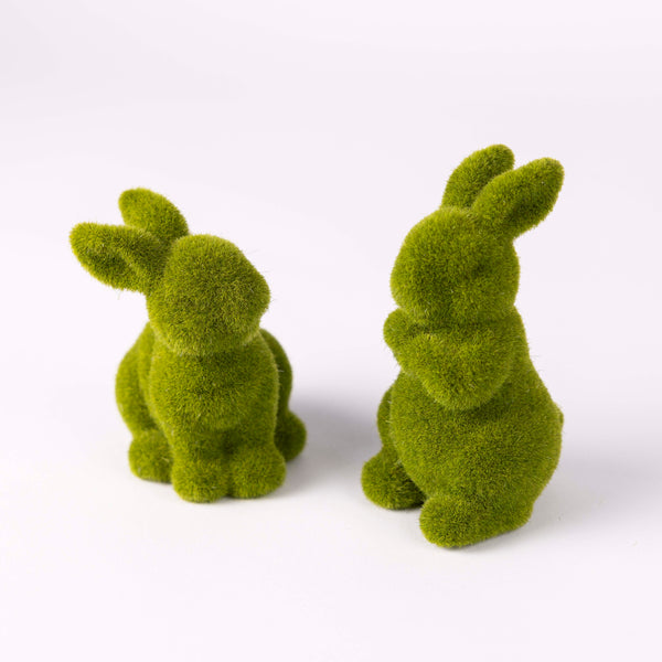 Small Flock Green Bunnies - Set of Two