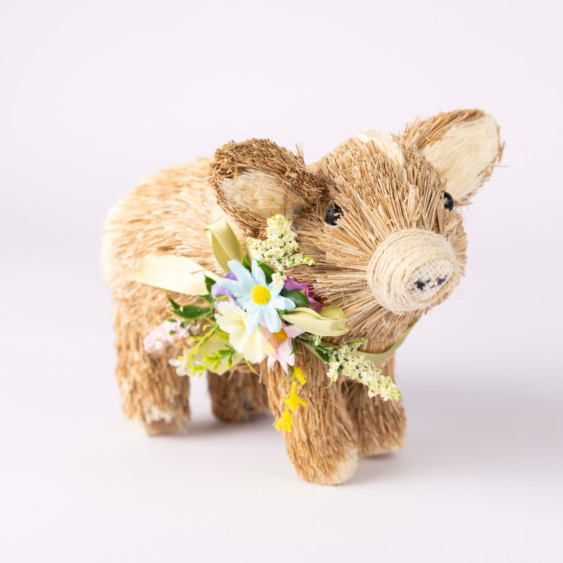 Bristle Piglet with Floral Wreath