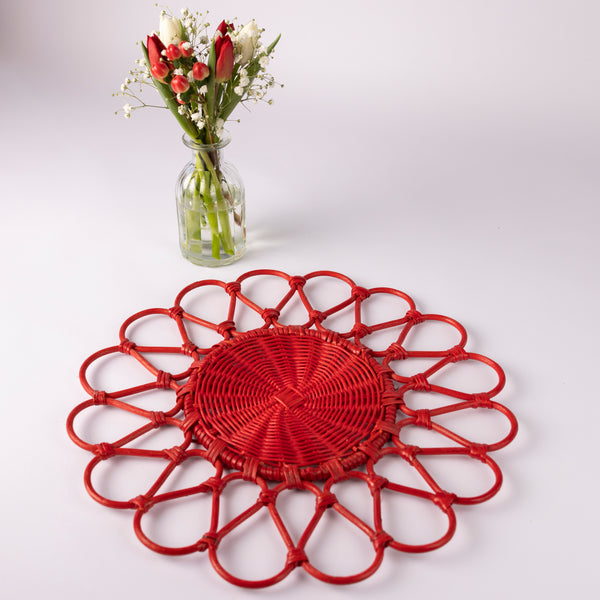 Rattan Placemats - Red