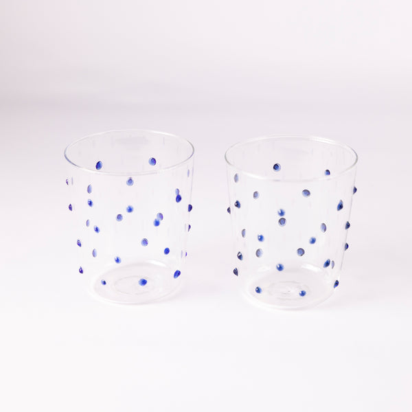 Blue Dotty Glasses - Set of Four