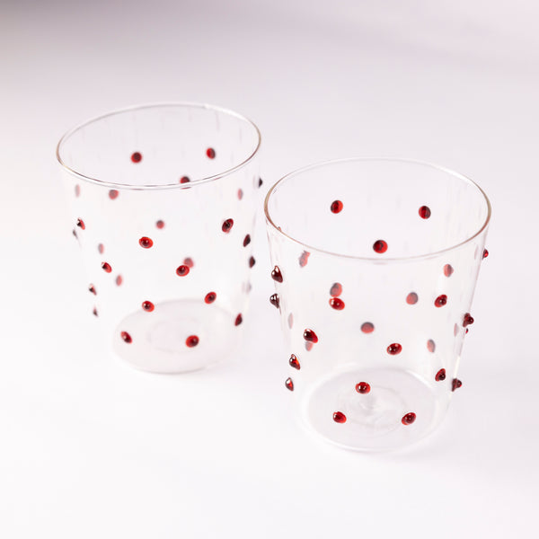 Red Dotty Party Glasses - Set of Six