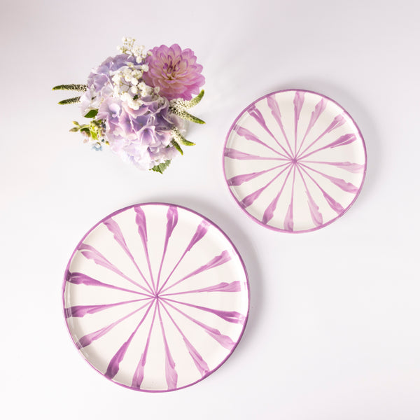 Lilac Candy Cane Ceramic Dinner Plates