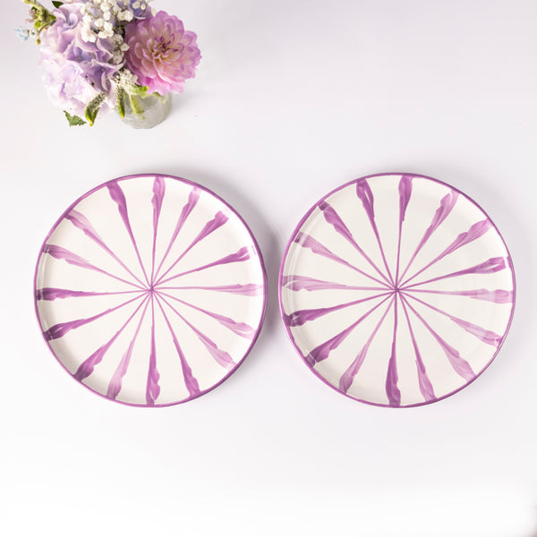 Lilac Candy Cane Ceramic Dinner Plates