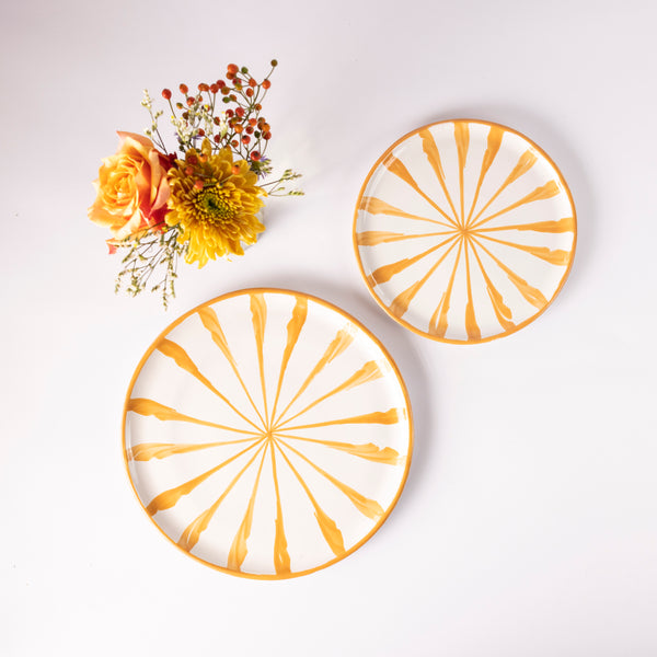 Ochre Candy Cane Ceramic Salad Plate