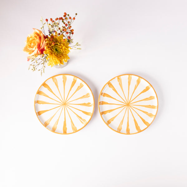 Ochre Candy Cane Ceramic Salad Plate