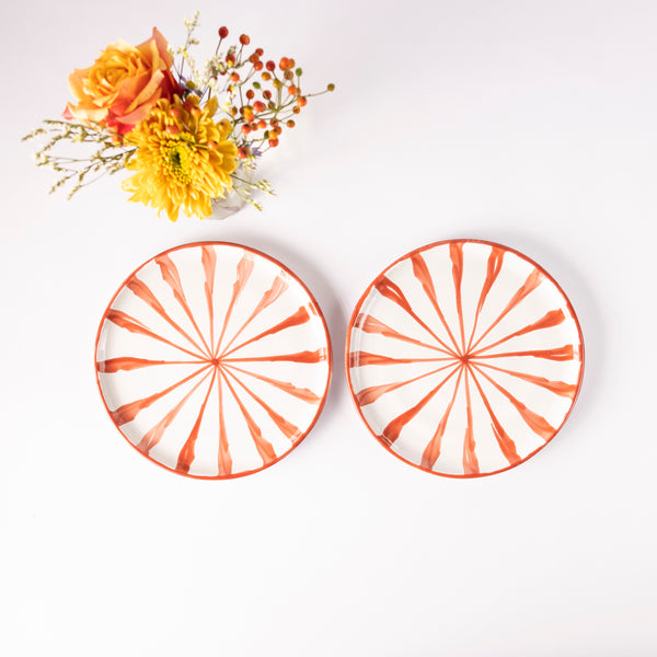 Rust Candy Cane Ceramic Salad Plate