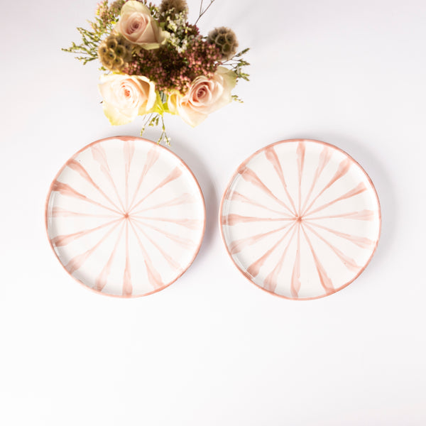 Pale Pink Candy Cane Ceramic Salad Plate