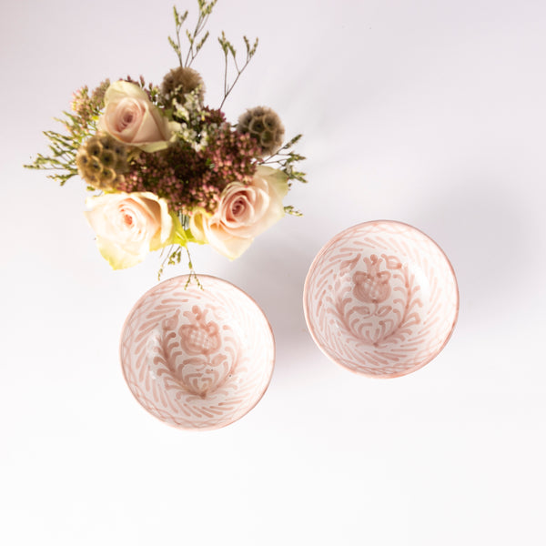 Pale Pink Candy Cane Ceramic Bowl