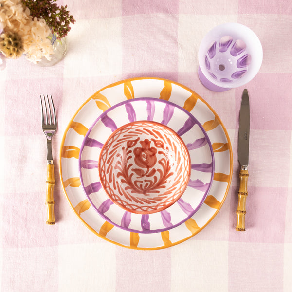 Lilac Candy Cane Ceramic Salad Plate