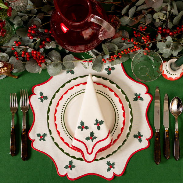Navidad Scalloped Edge Dinner Plate