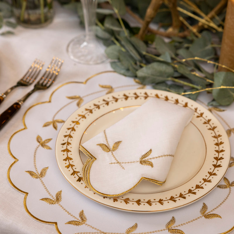 Set of Four Scalloped Edge Placemats