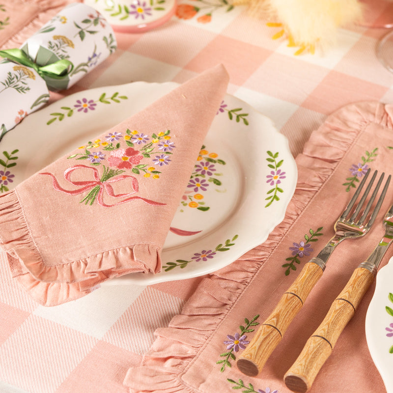 Hand-painted Scalloped Edger Floral Posy Starter Plate