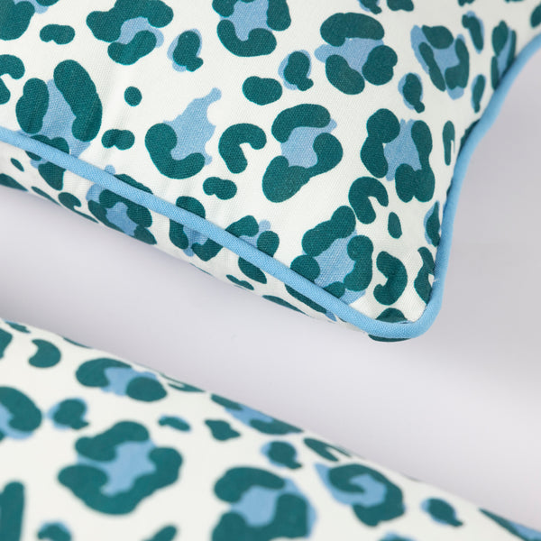 Blue Leopard Cushion