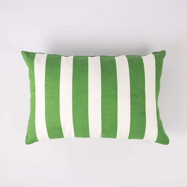 Capri Stripe and Plain Green Cushion