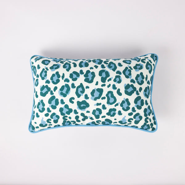 Blue Leopard Cushion