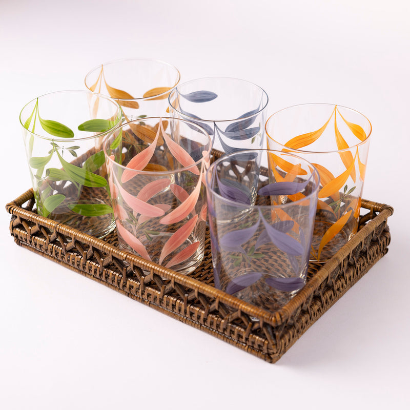 Mediterranean Mixed colour tumblers - set of six