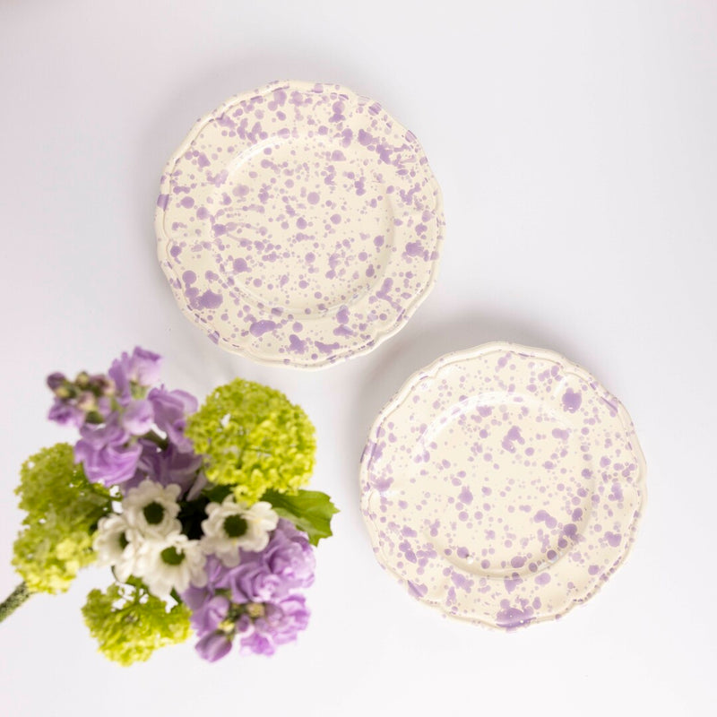 Scalloped Edge Splatter Plate - Lilac Dinner