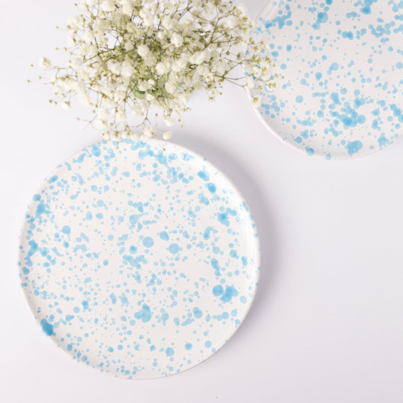 Round Edge Splatter Plate - Light Blue Dinner