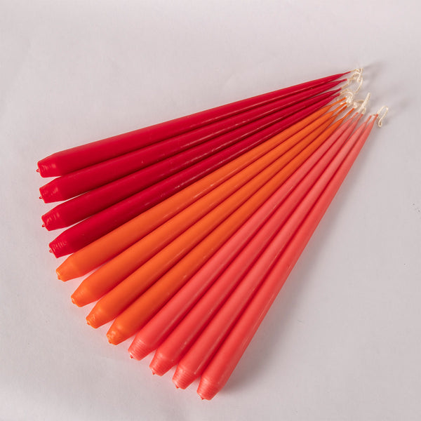 Set of Four Tapered Candles - Orange