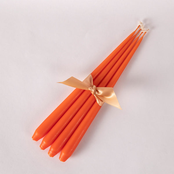 Set of Four Tapered Candles - Orange