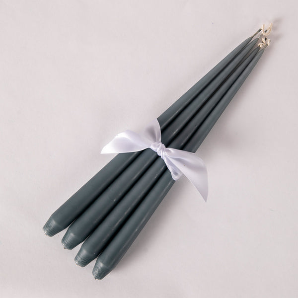 Set of Four Tapered Candles - Storm Grey
