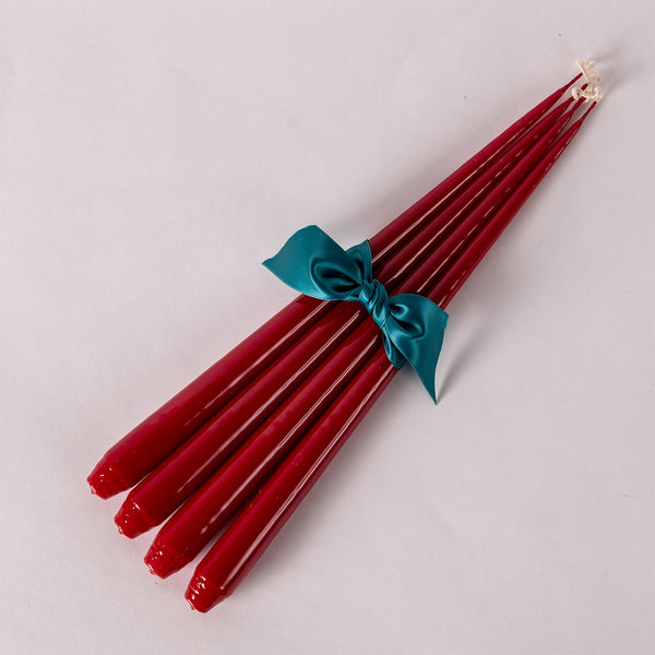 Lacquered Candles - Dark Red