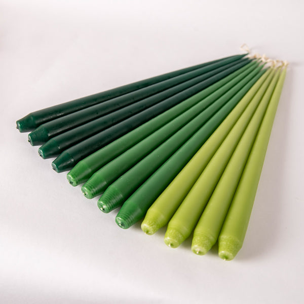 Set of Four Tapered Candles - Bright Green
