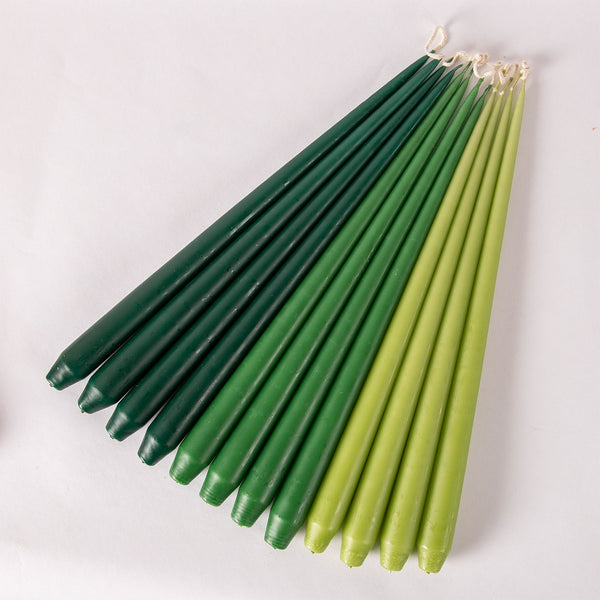 Set of Four Tapered Candles - Apple Green