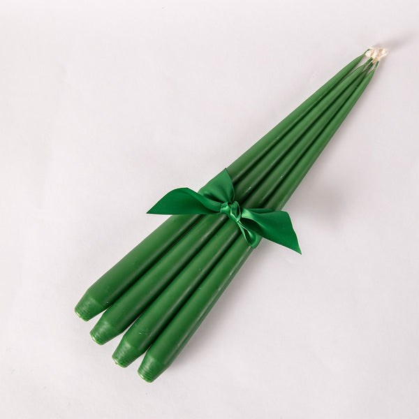Set of Four Tapered Candles - Bright Green
