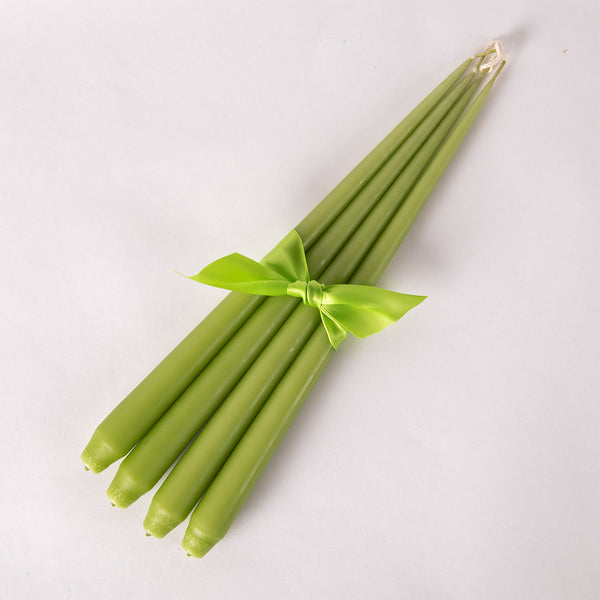 Set of Four Tapered Candles - Apple Green