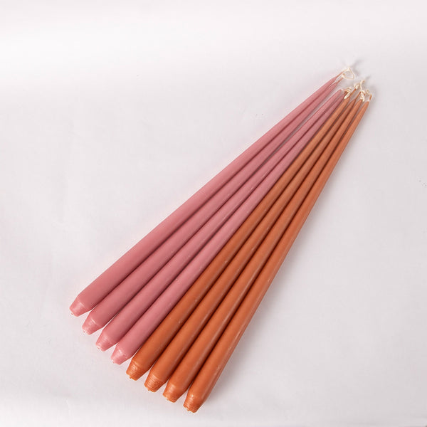 Set of Four Tapered Candles - Brown