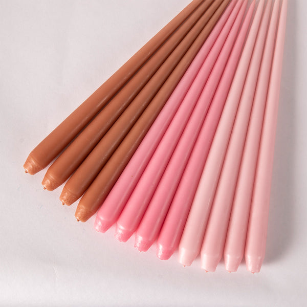 Set of Four Tapered Candles - Light Pink