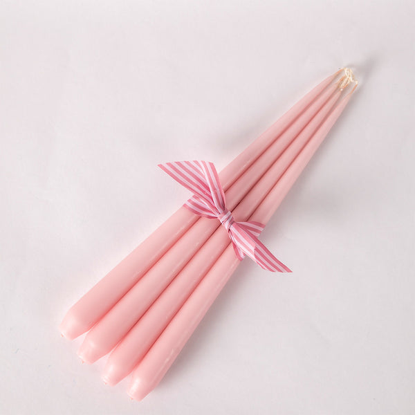 Set of Four Tapered Candles - Pale Pink