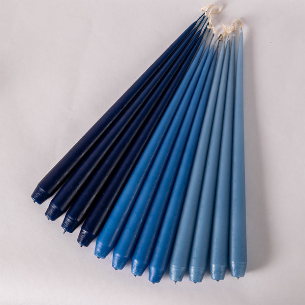 Set of Four Tapered Candles - Blue