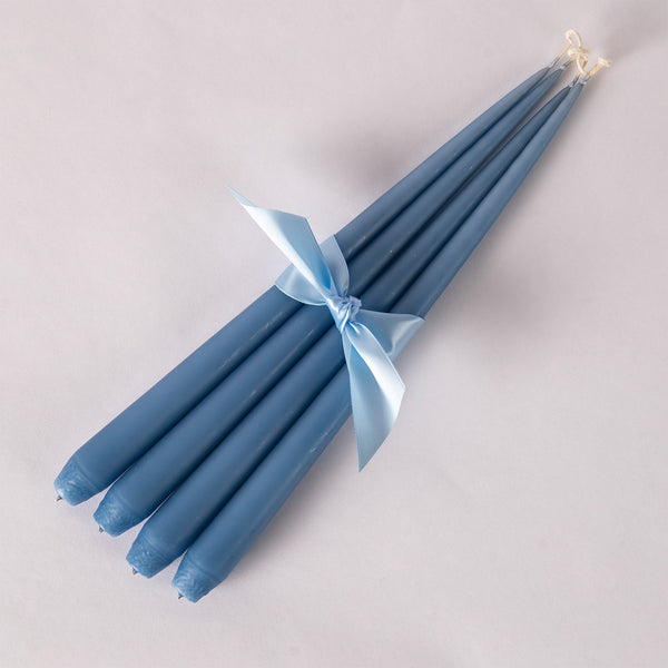 Set of Four Tapered Candles - Jeans Blue