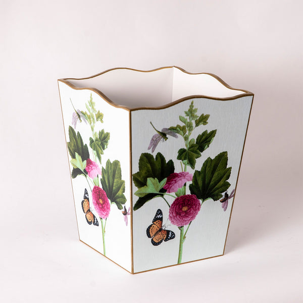 Pink Peony & Butterfly Wastepaper Basket