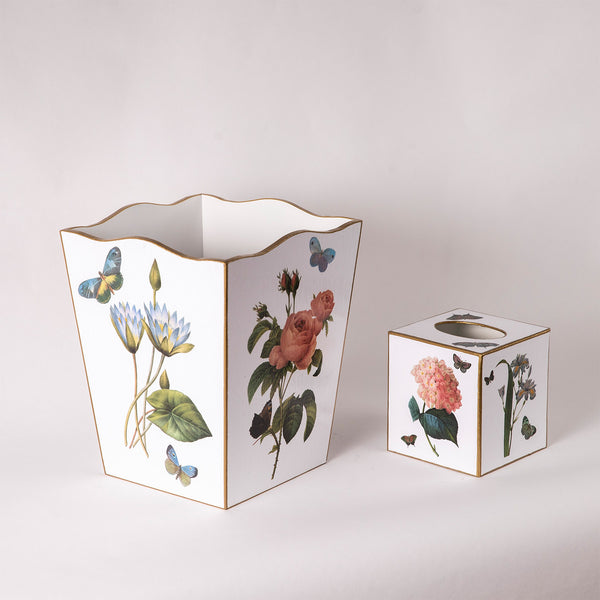 Pink Roses, Hydrangea & Blue Irises Wastepaper Basket