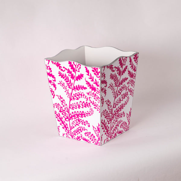 Raspberry Lacy Fern Wastepaper Basket