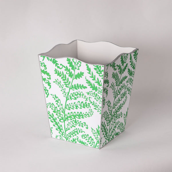 Green Lacy Fern Wastepaper Basket