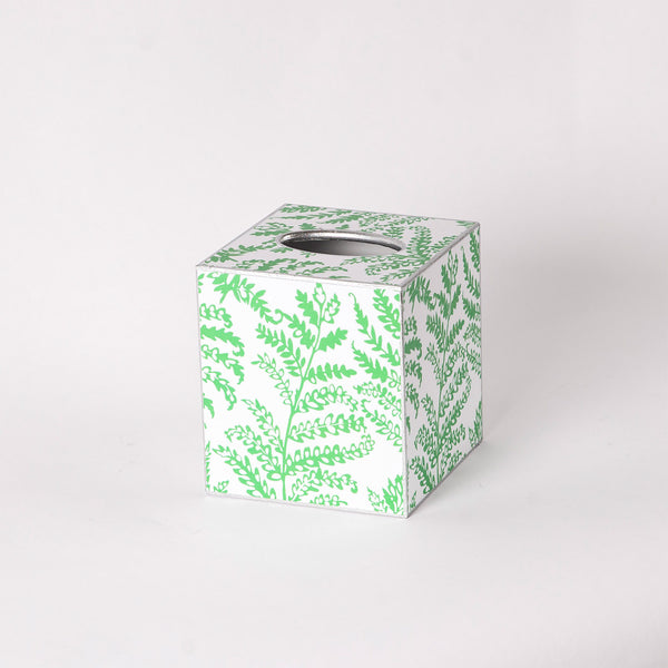 Green Lacy Fern Tissue Box
