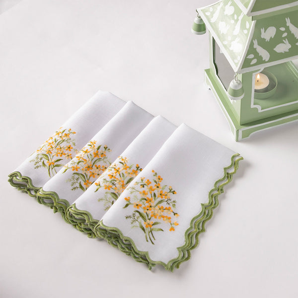 Set of Four Floral Napkins