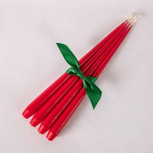 Set of Two Tapered Candles - Red