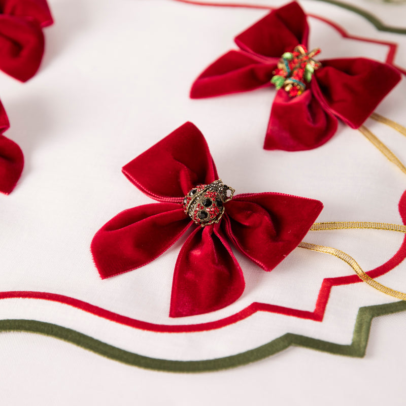 Luxury Velvet Bow Napkin Rings