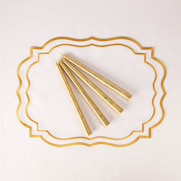 Christmas Gold Candles - Set of Four