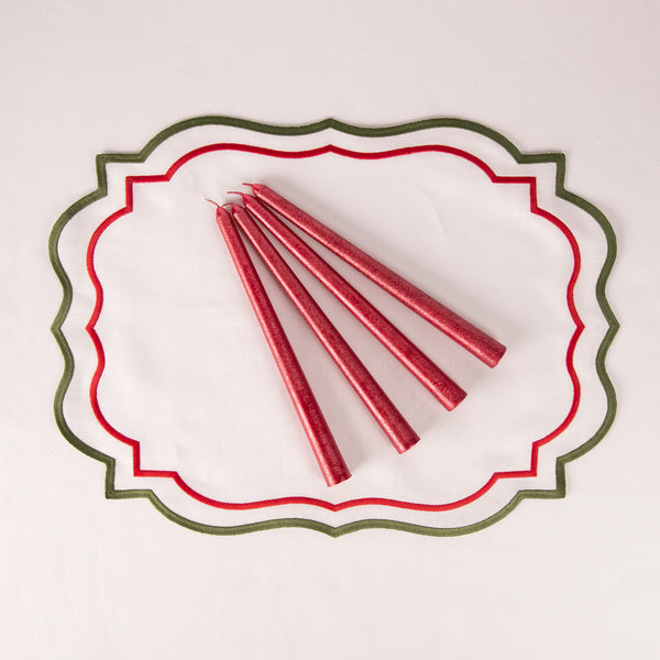 Christmas Red Candles - Set of Four