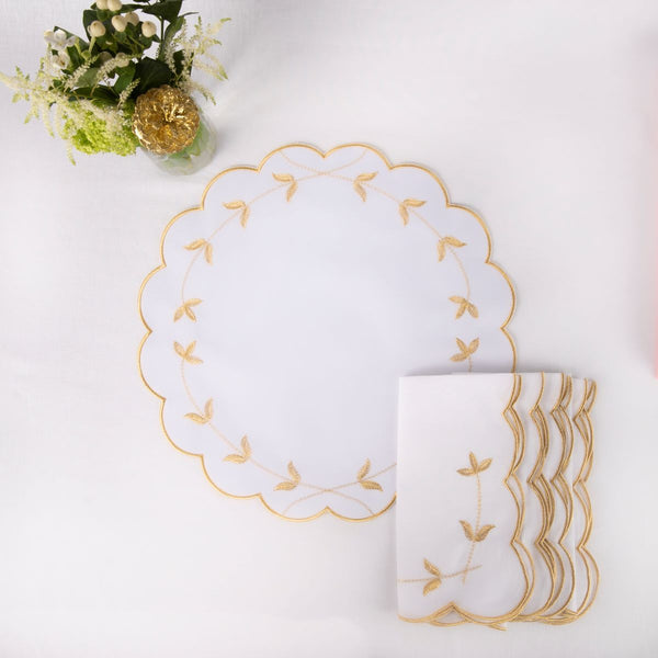 Set of Four Scalloped Edge Placemats