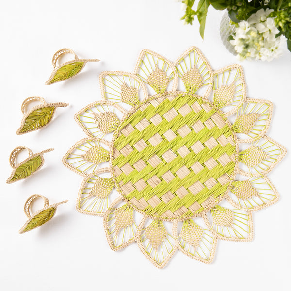 Woven Flower Placemats - Set of Four