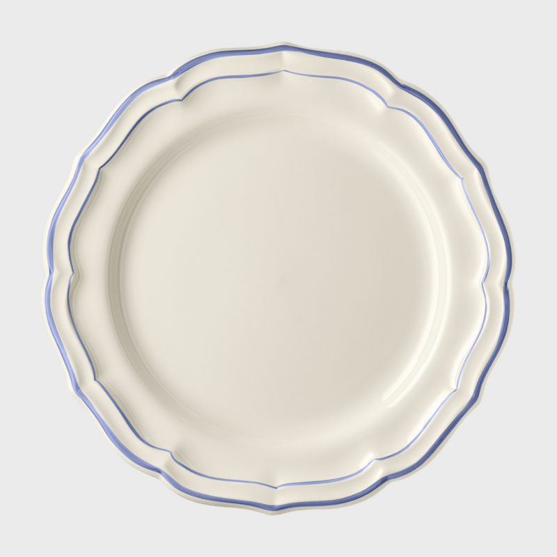Blue Scallop Edge Dinner Plate