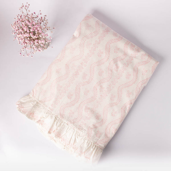 Pink Ruffled Edge Tablecloth